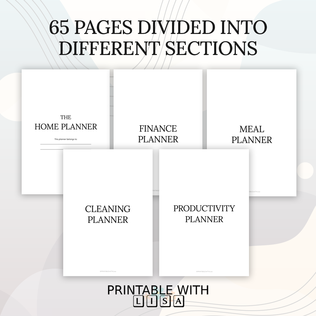 Household Binder Printable | Home Management Planner PDF | 65 Pages ...