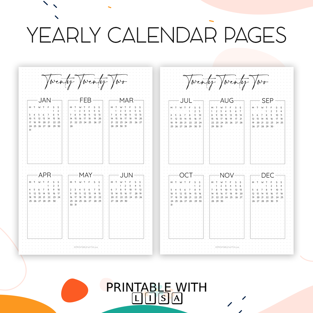 2024 Bullet Journal, Monday Start, Dotted Grid, Printable BUJO