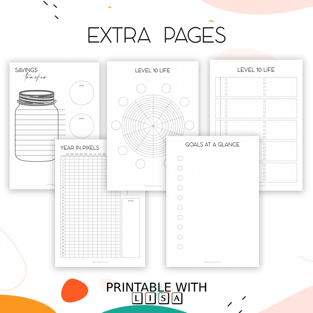 2024 Bullet Journal, Monday Start, Dotted Grid, Printable BUJO